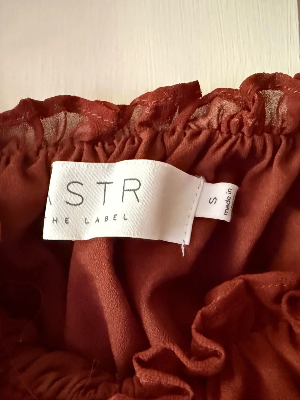 ASTR The Label Nutmeg Ruffle Short Sleeve Chiffon Blouse